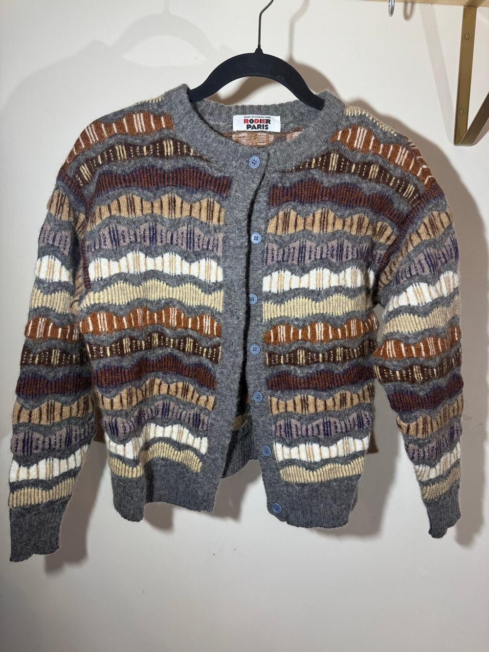 1960s Rodier Paris Knit Cardigan in Stunning Stripes